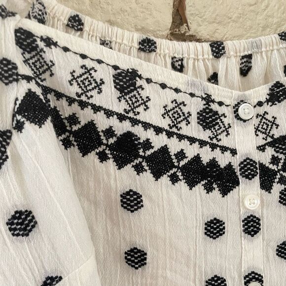 & Other Stories Black and White Polka Dot Blouse - Picture 3 of 7